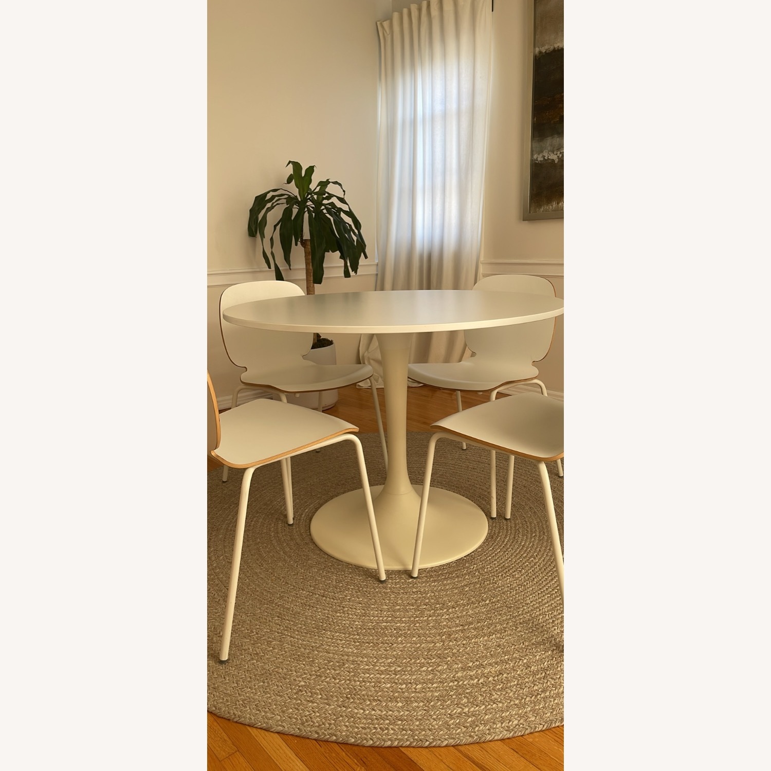 IKEA Docksta White Dining Table With Chairs - image-6
