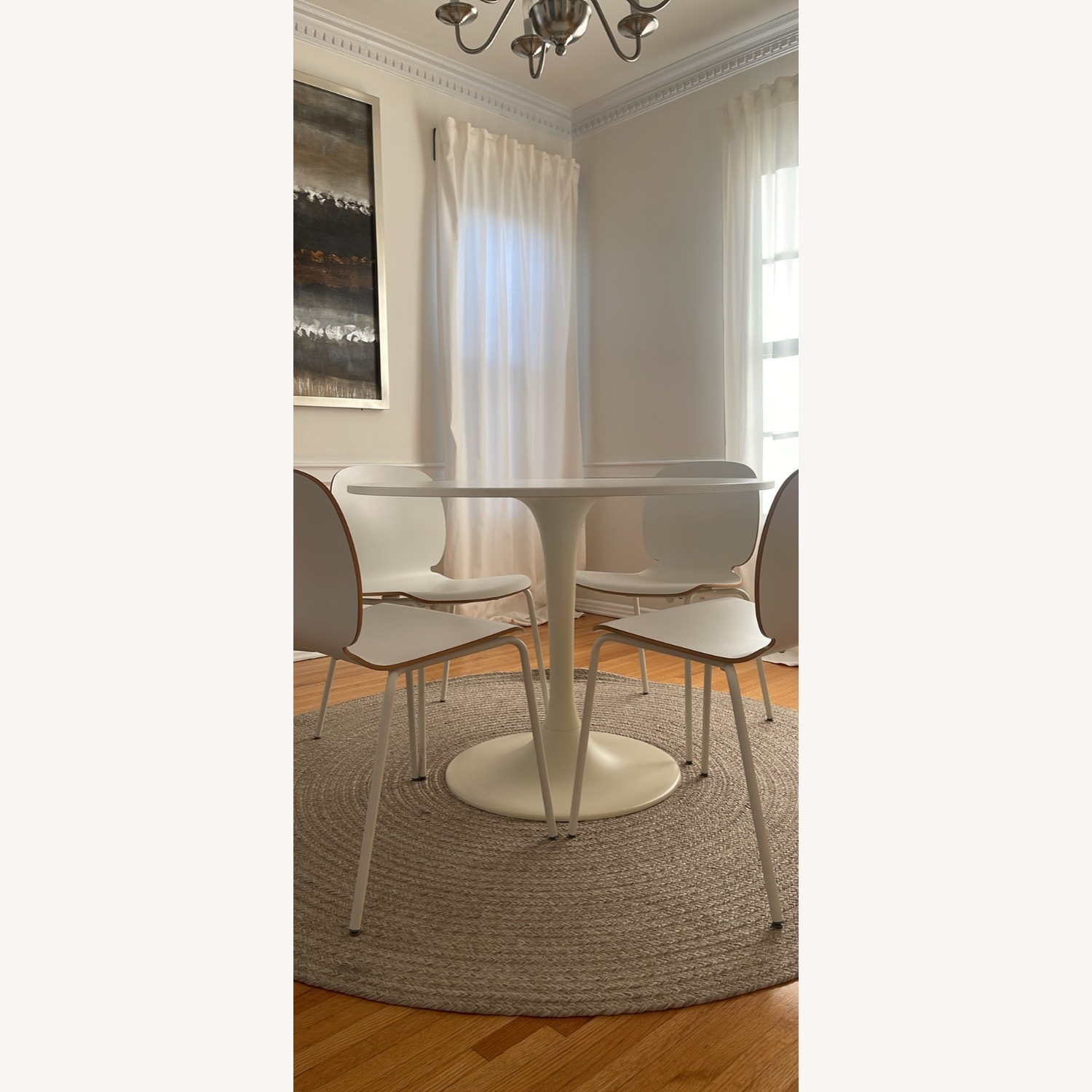 IKEA Docksta White Dining Table With Chairs - image-1