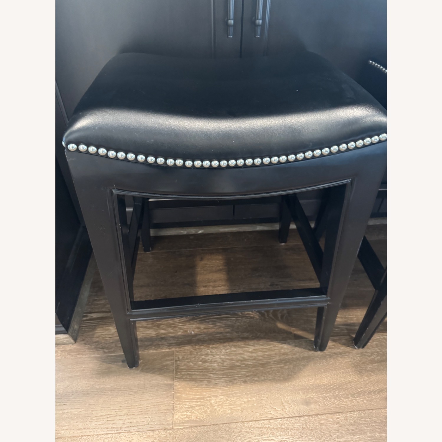 Three Bar Stools With Leather Seats - image-2