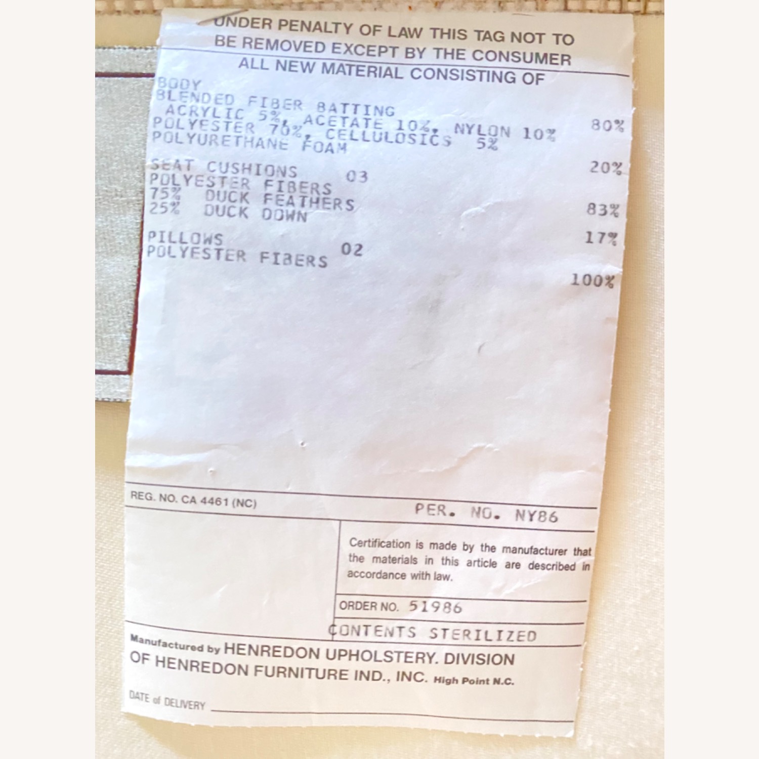 Henredon Custom Folio Crème Sofa – 1986 Vintage - image-21