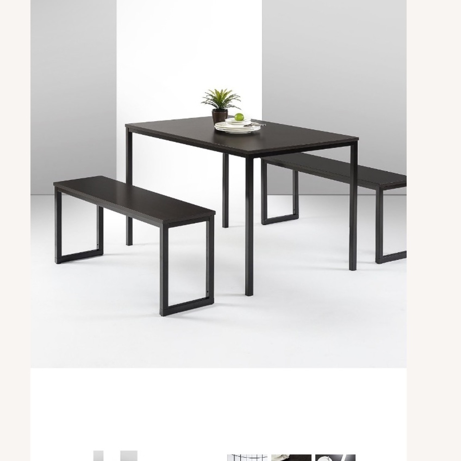 Dining Table with Two Benches - image-2