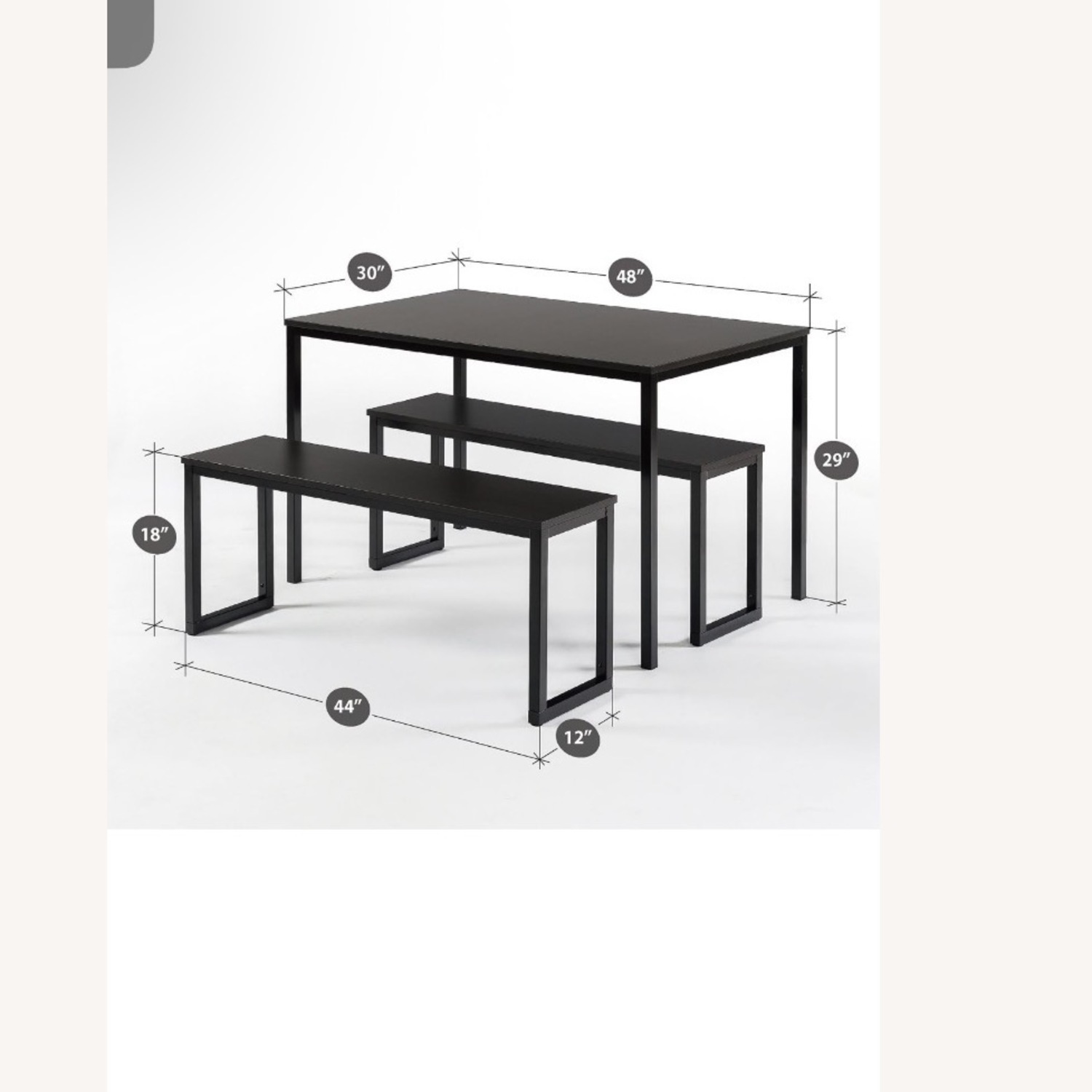 Dining Table with Two Benches - image-3