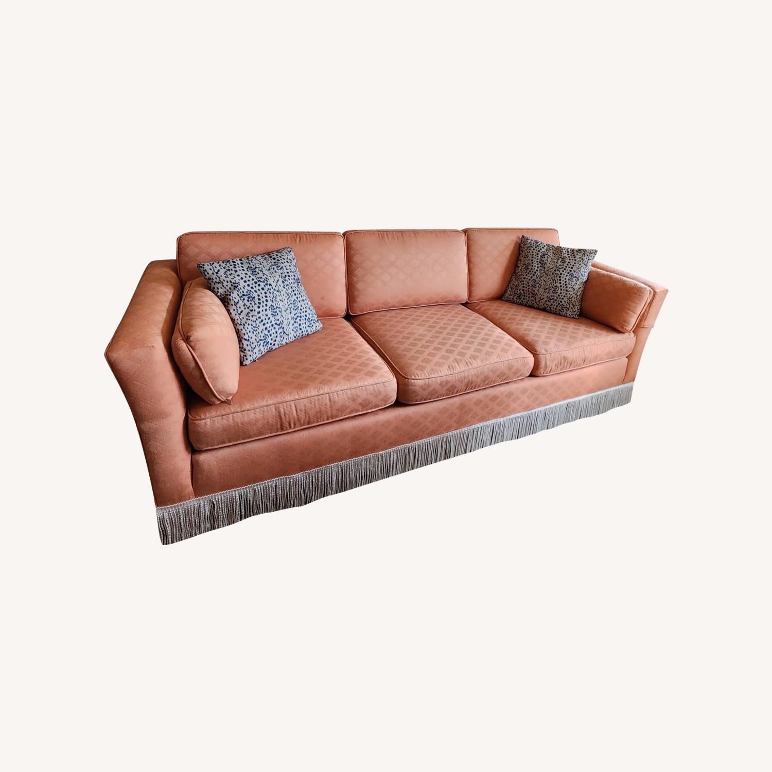 Coral Pink Midcentury Sofa - image-4