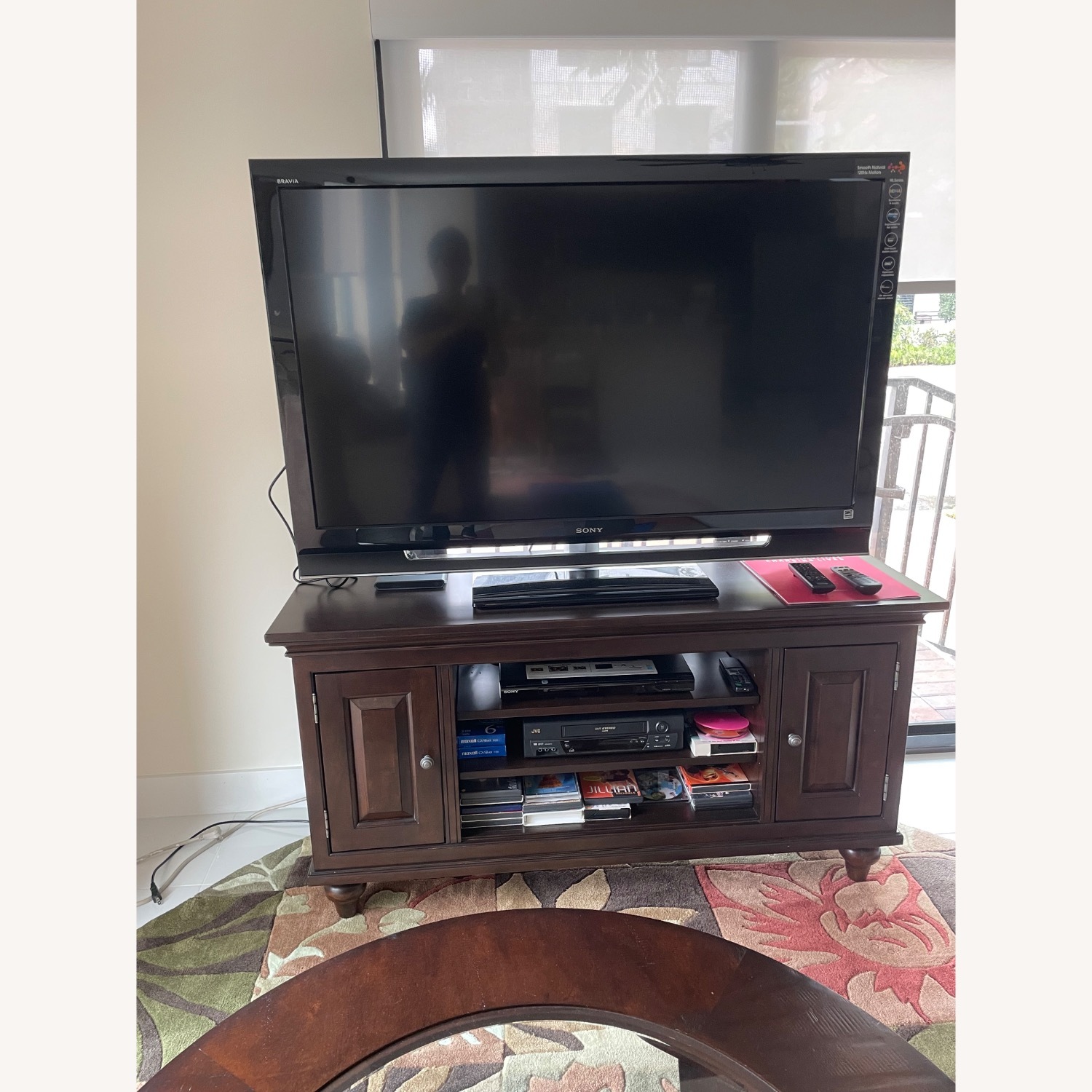 Kincaid Wide Dark Wood TV Console - image-2