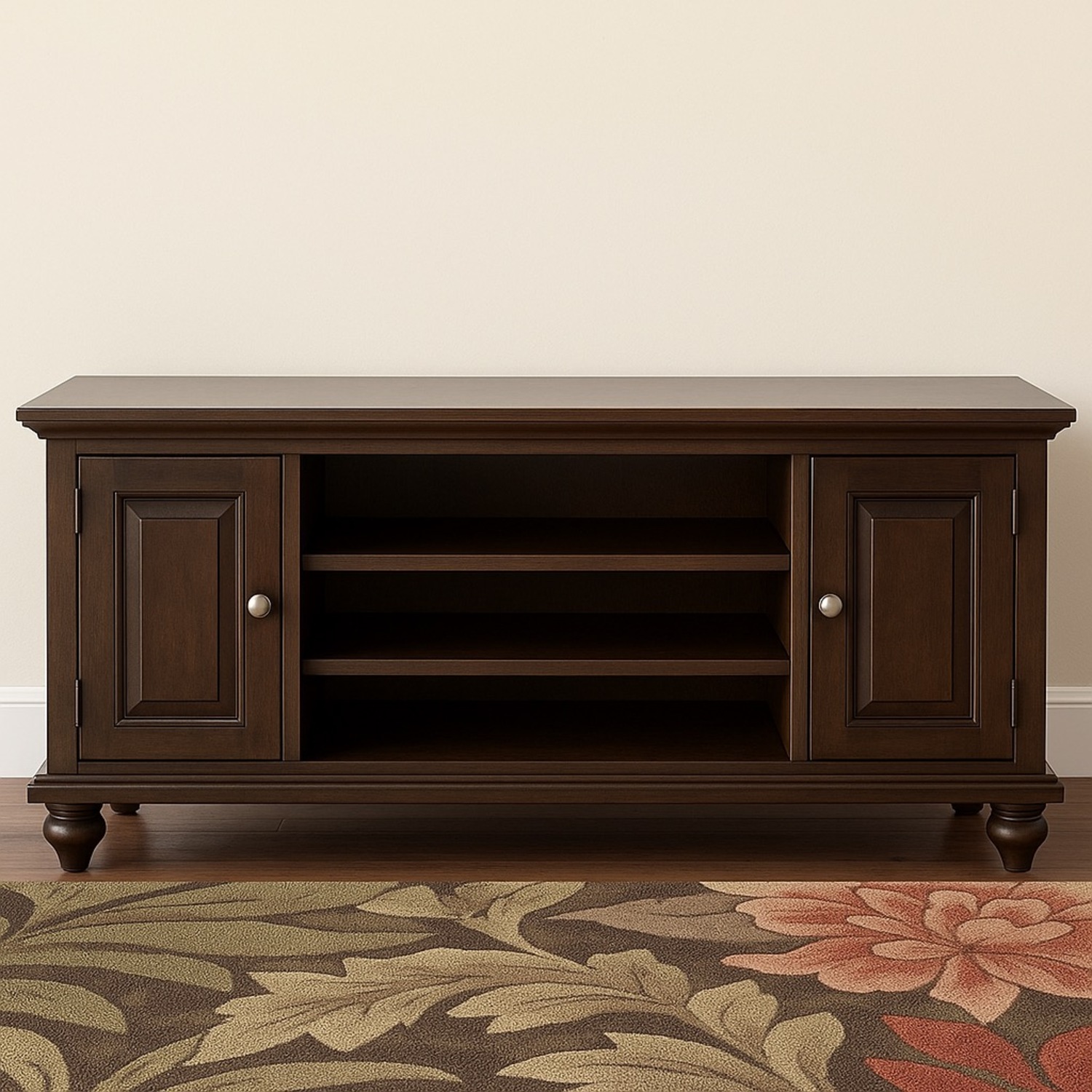 Kincaid Wide Dark Wood TV Console - image-1