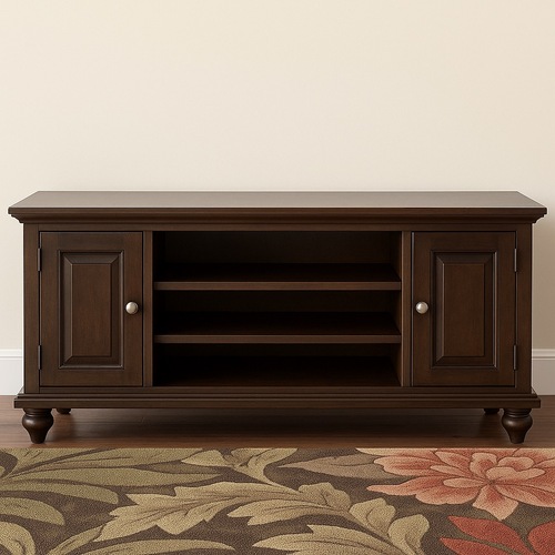 Used Kincaid Wide Dark Wood TV Console for sale on AptDeco