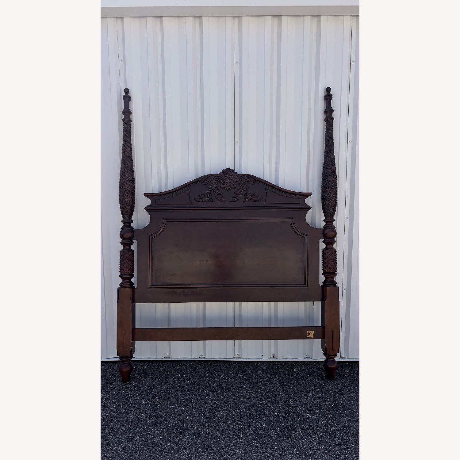 Vintage Four Poster Mahogany Queen Bed - image-1