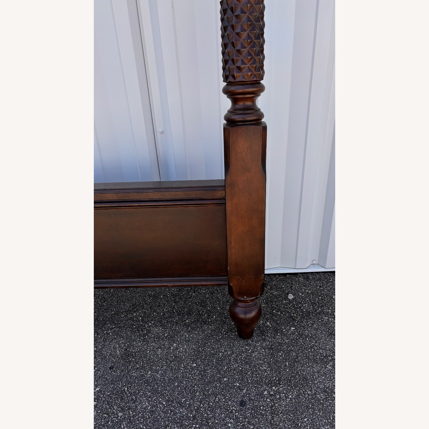 Vintage Four Poster Mahogany Queen Bed - image-7
