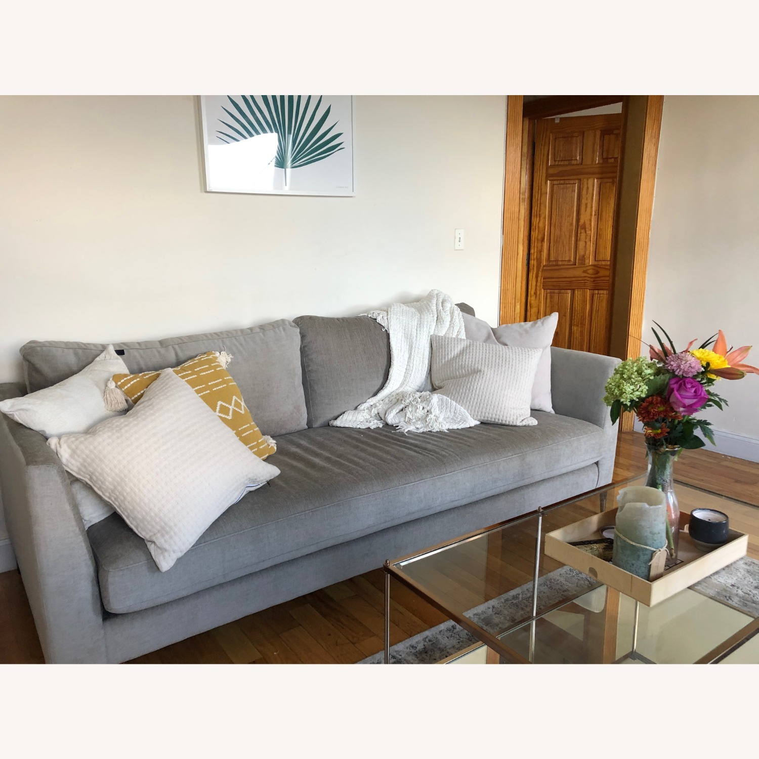 West Elm Grey Couch 87" - image-5