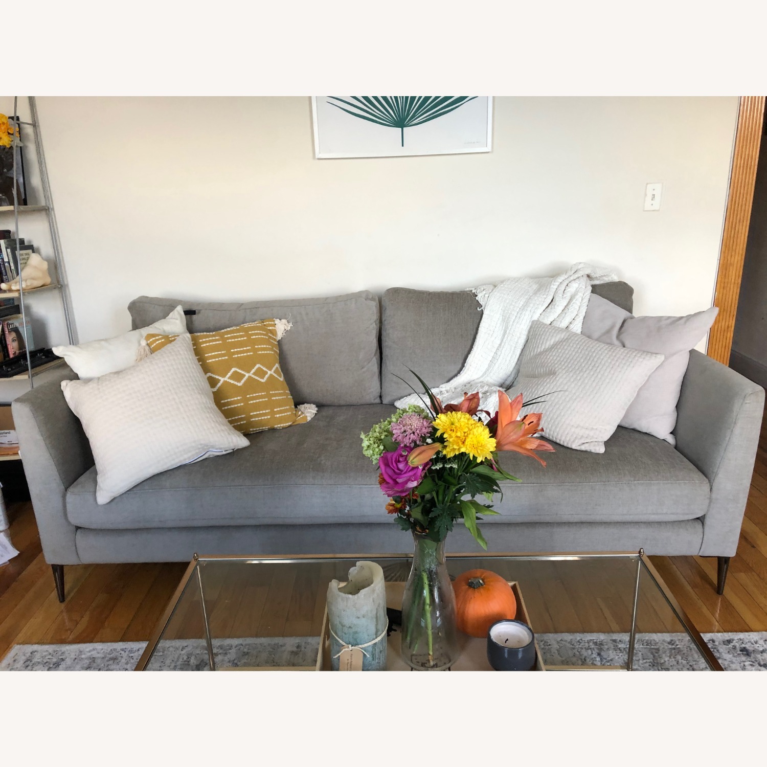 West Elm Grey Couch 87" - image-4