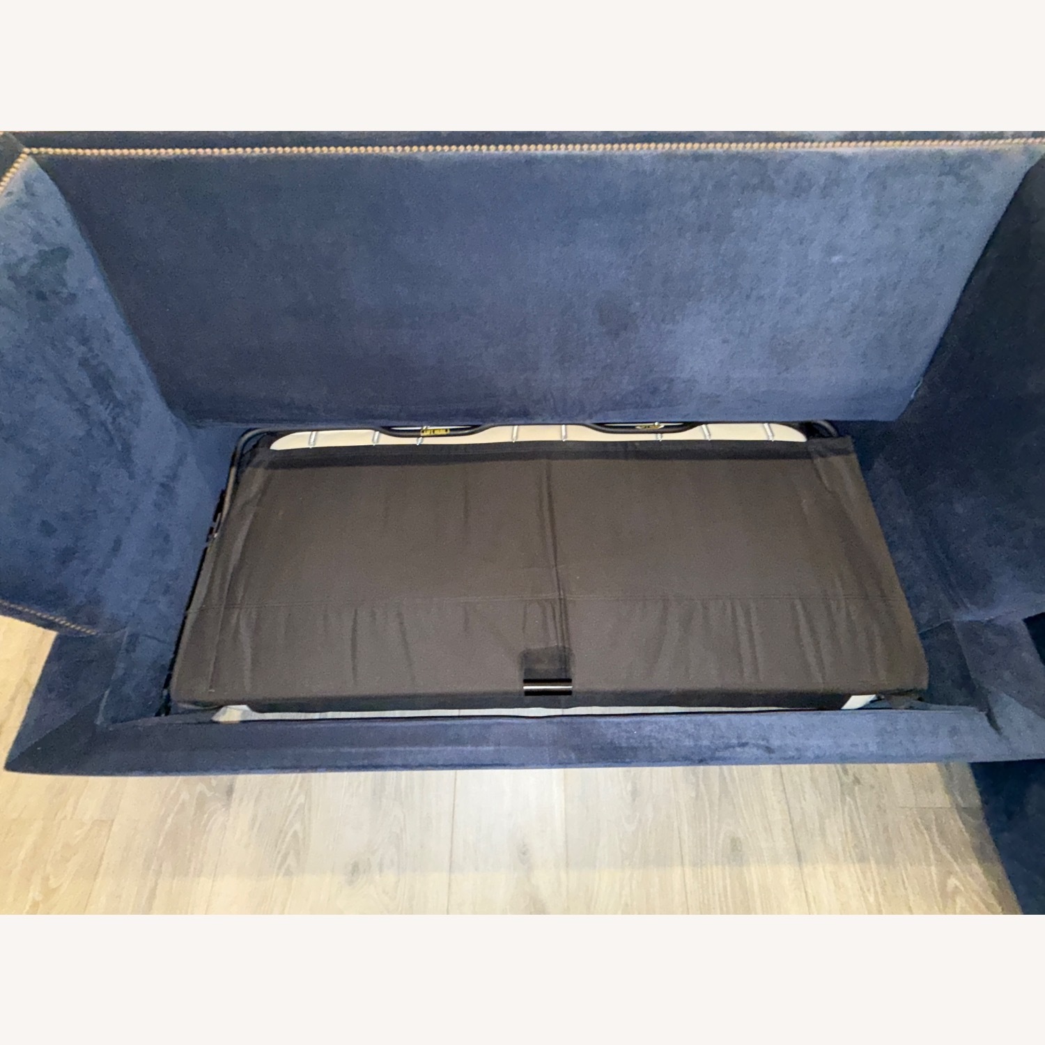 Mitchell Gold Navy Blue Velvet Sleeper Sofa - image-8