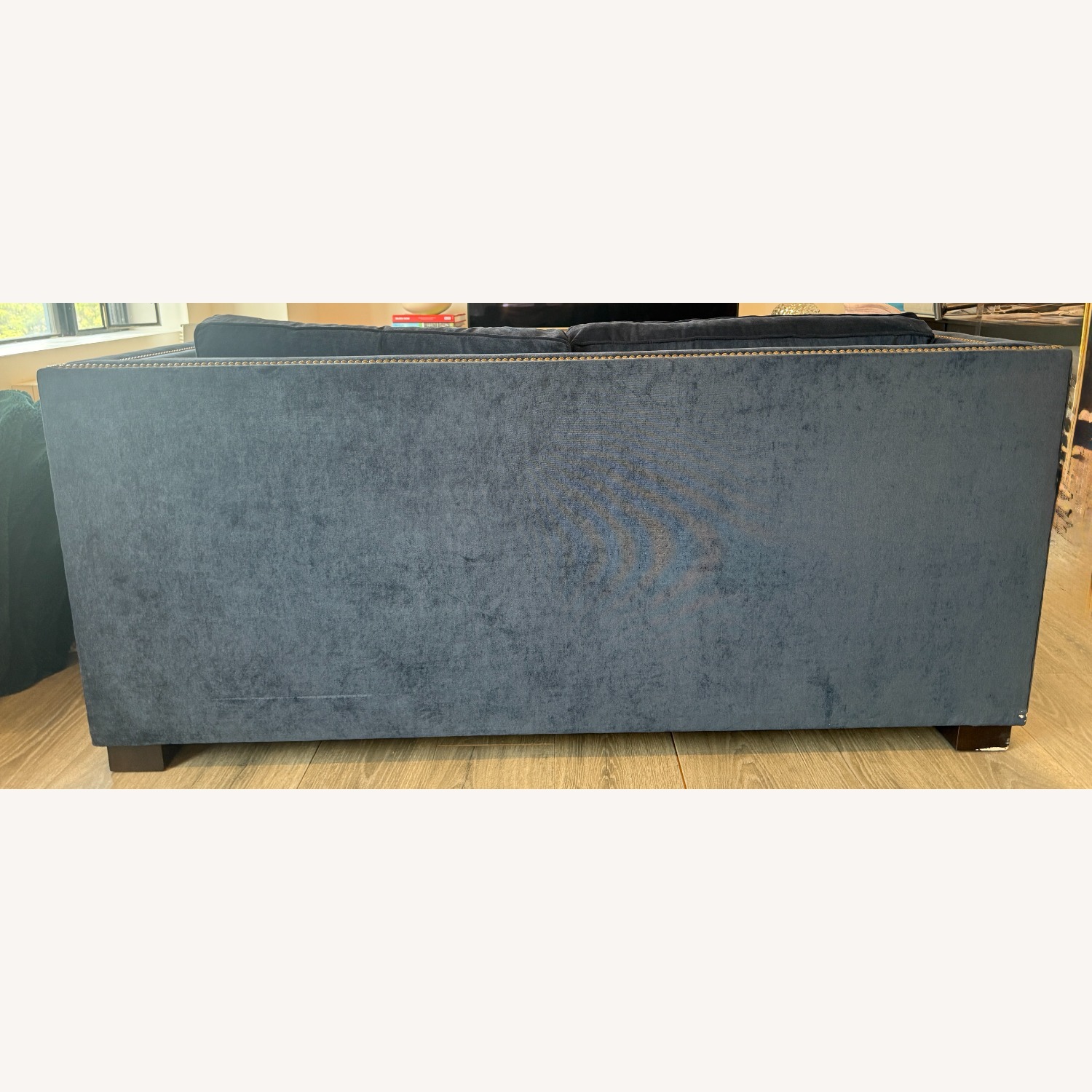 Mitchell Gold Navy Blue Velvet Sleeper Sofa - image-3