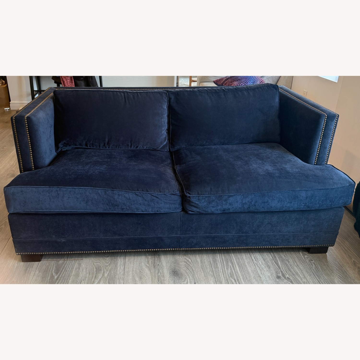 Mitchell Gold Navy Blue Velvet Sleeper Sofa - image-2