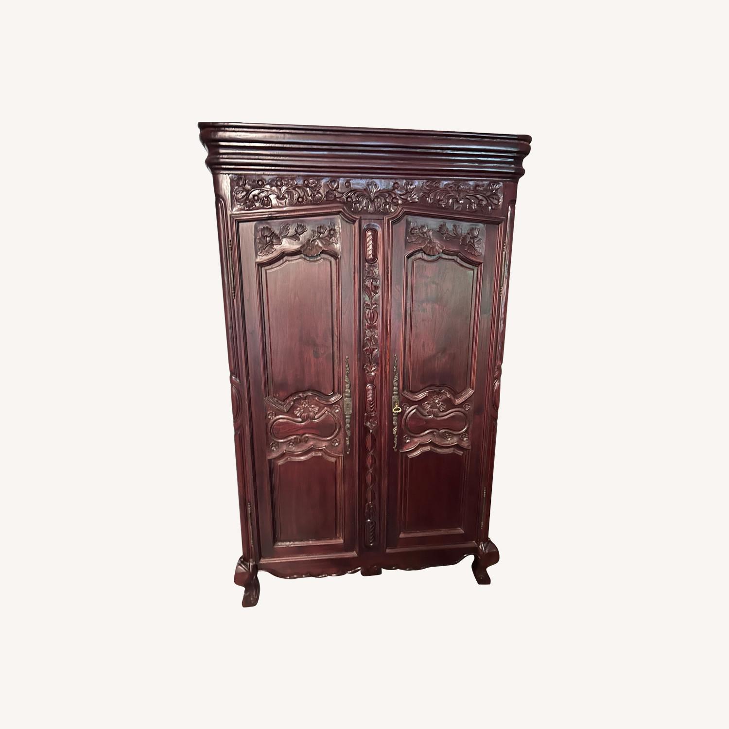 Solid Wood Country Armoire - image-0