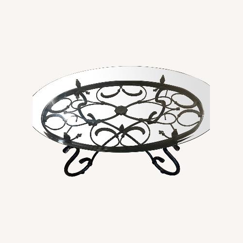 Used Wrought Iron Glass Coffee Table for sale on AptDeco