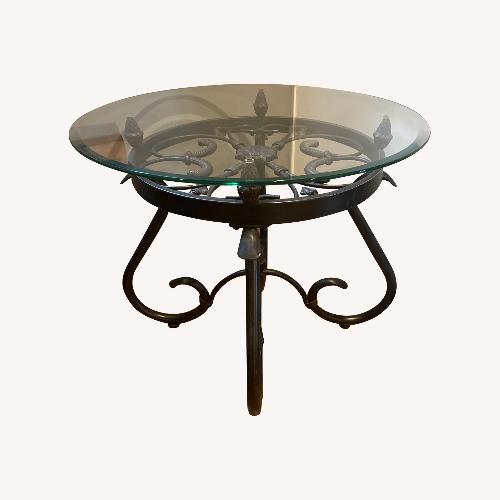Used Wrought Iron Glass Top Side Tables for sale on AptDeco