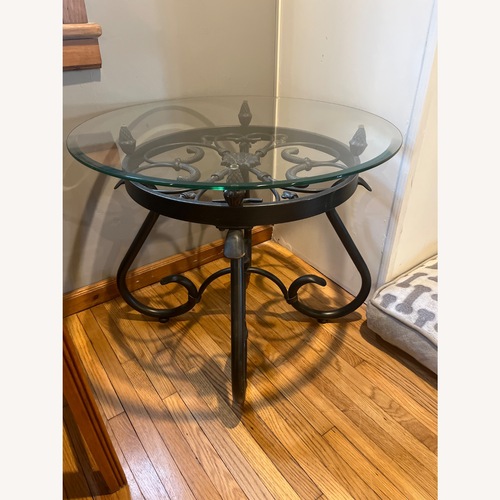 Used Wrought Iron Glass Top Side Tables for sale on AptDeco