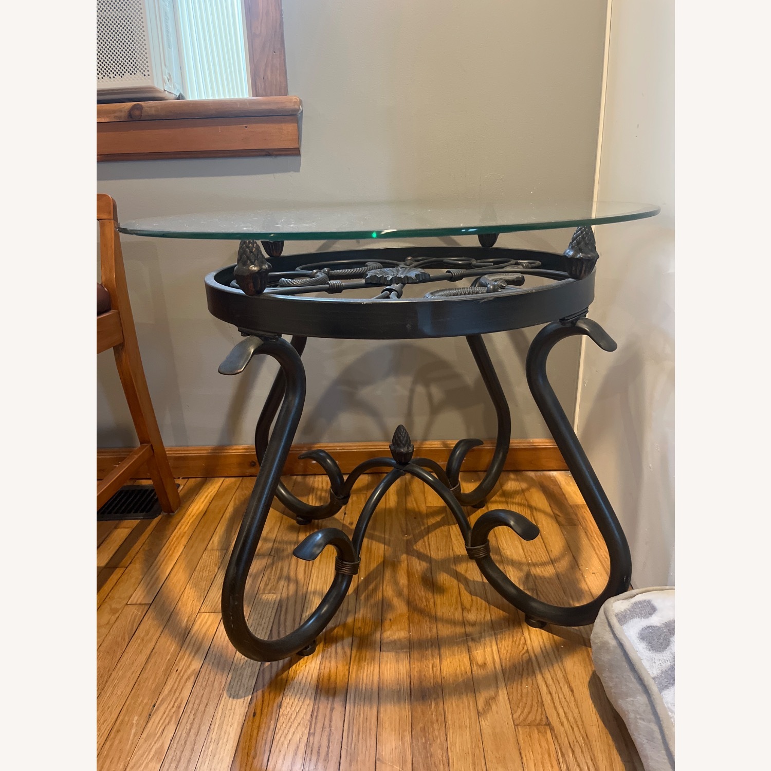 Wrought Iron Glass Top Side Tables - image-2