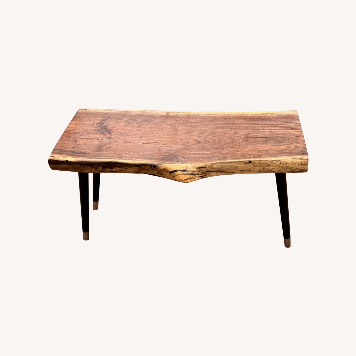 Handcrafted Live Edge Walnut Entryway Bench - image-0