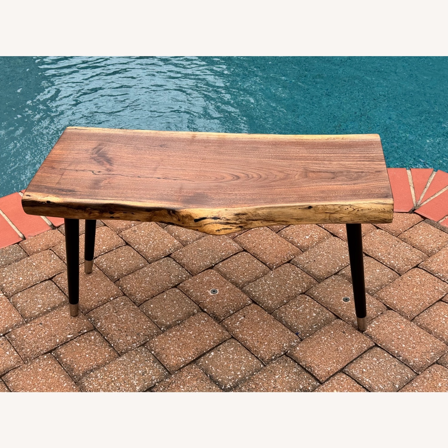 Handcrafted Live Edge Walnut Entryway Bench - image-1