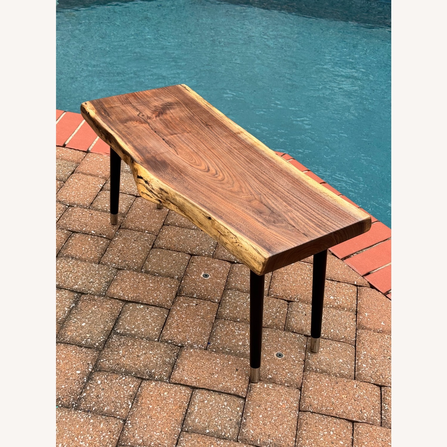 Handcrafted Live Edge Walnut Entryway Bench - image-2