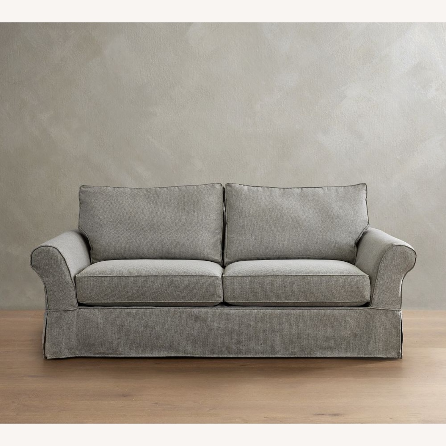 Pottery Barn Natural Velvet Sofa - image-5