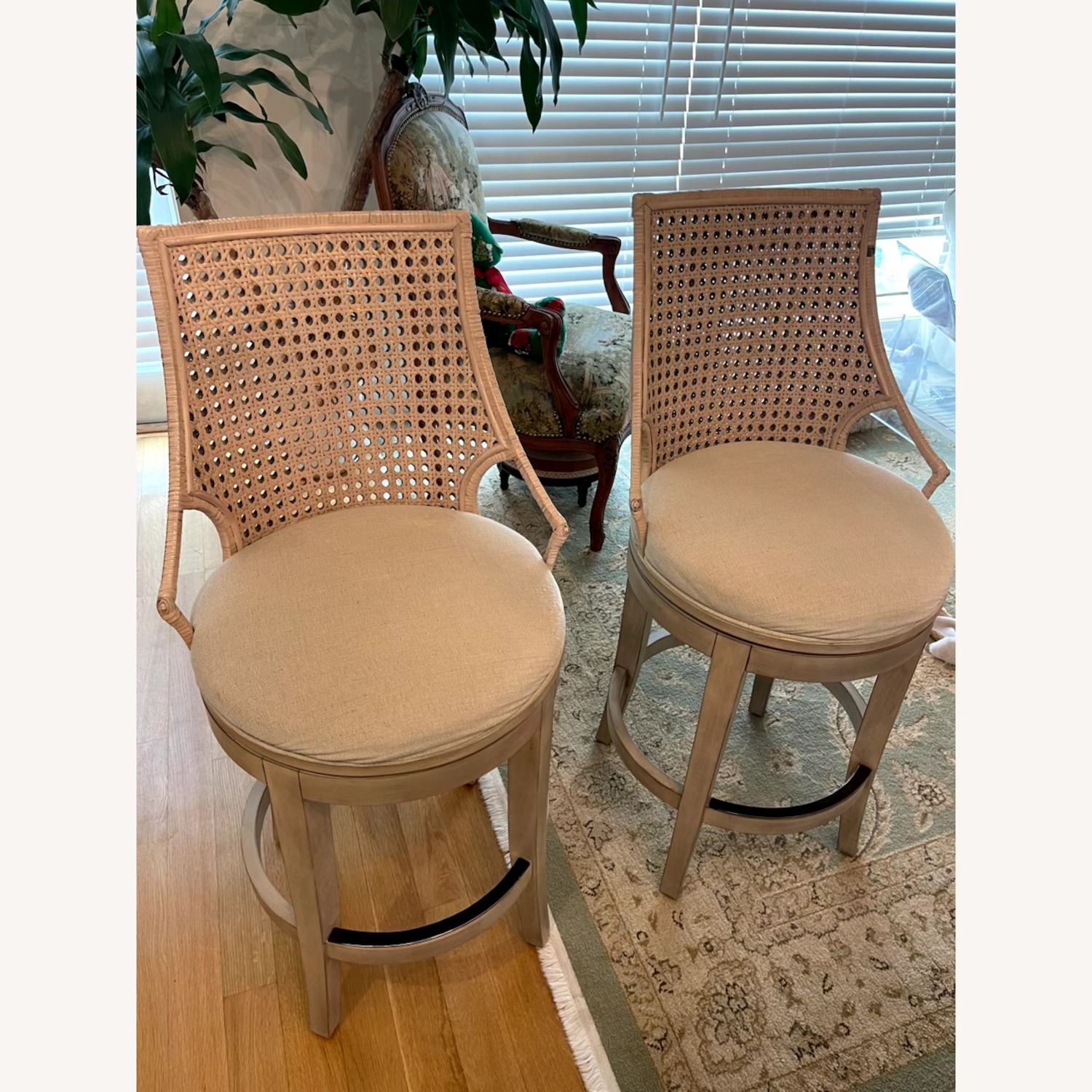 Ballard Designs Natural Swivel Counter Stools - image-1