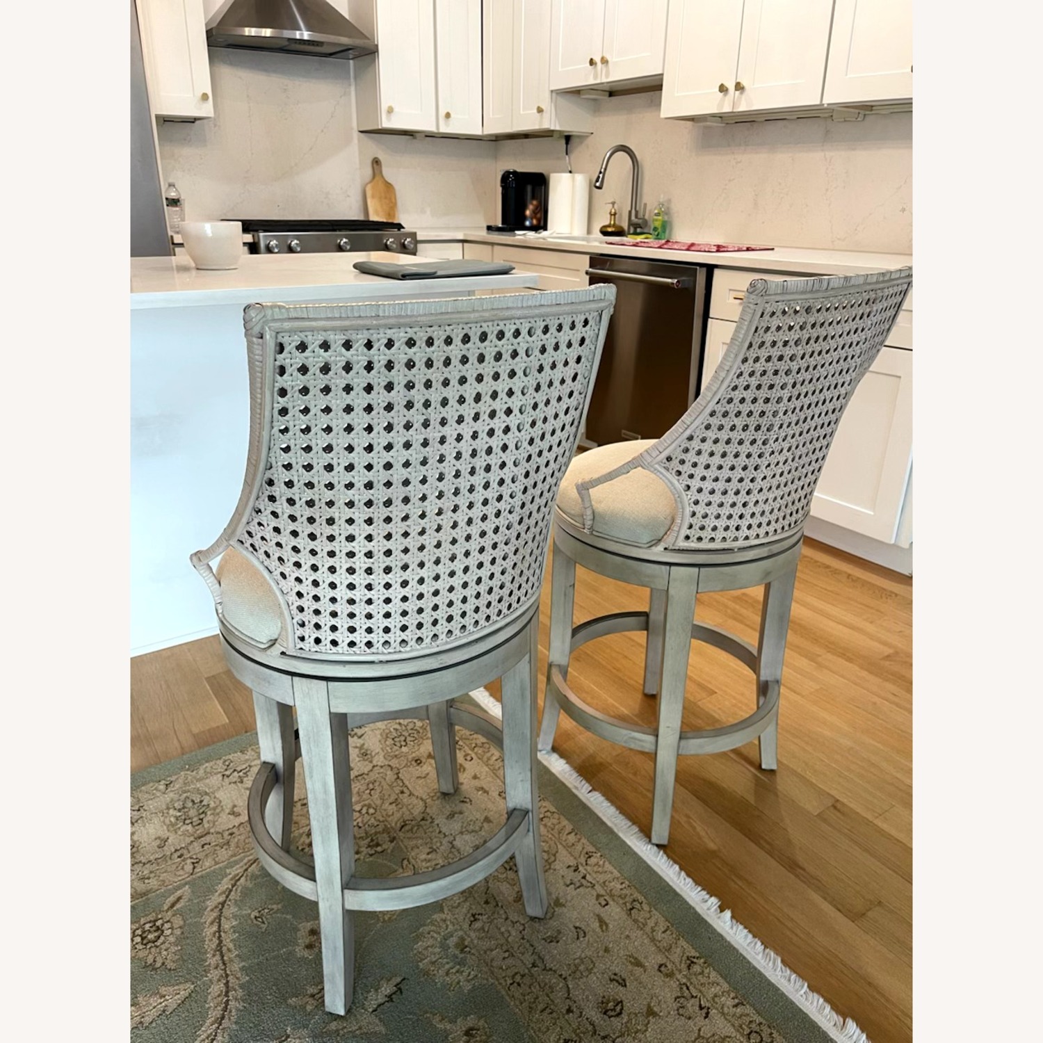 Ballard Designs Natural Swivel Counter Stools - image-5