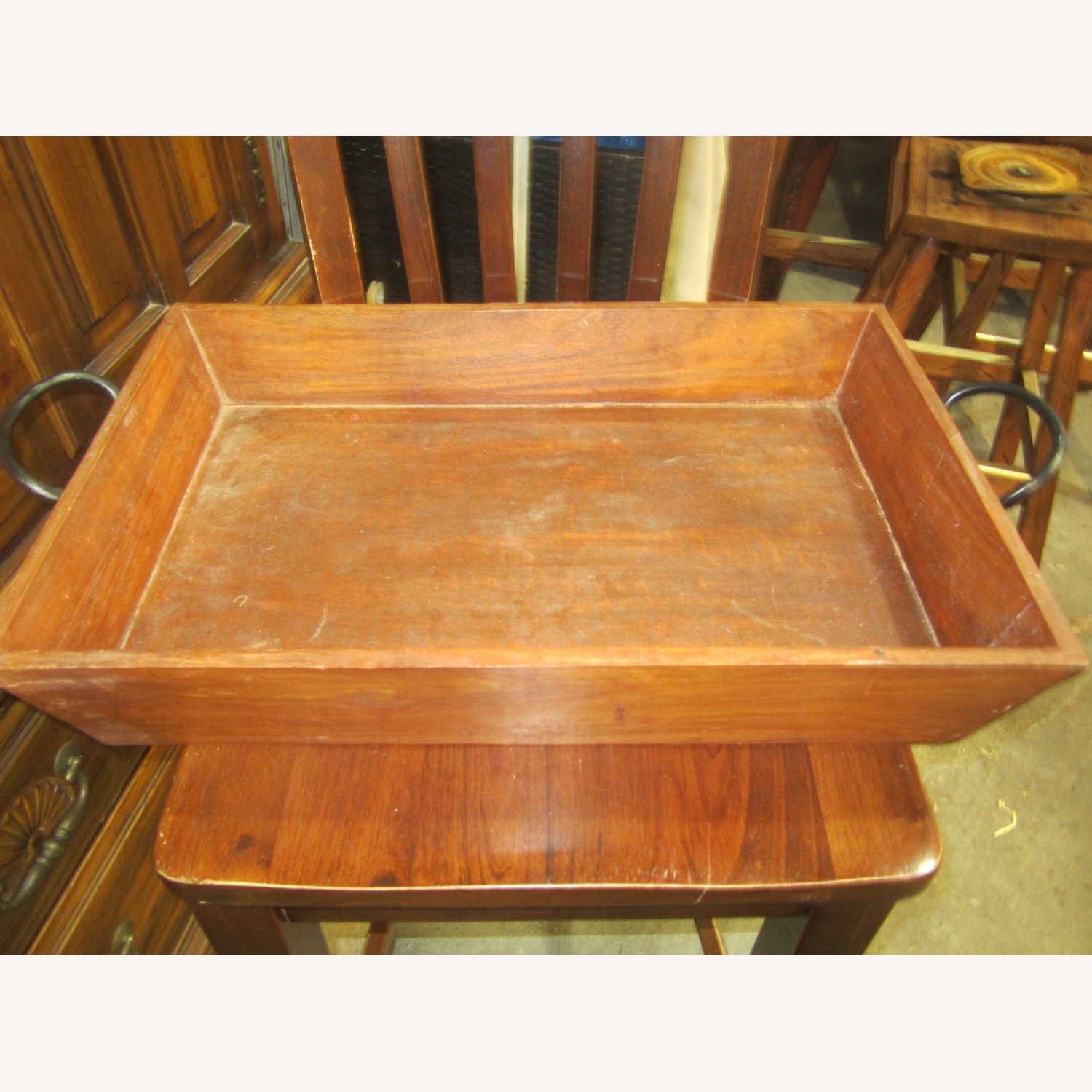Vintage Rustic Wood Display Tray - image-7