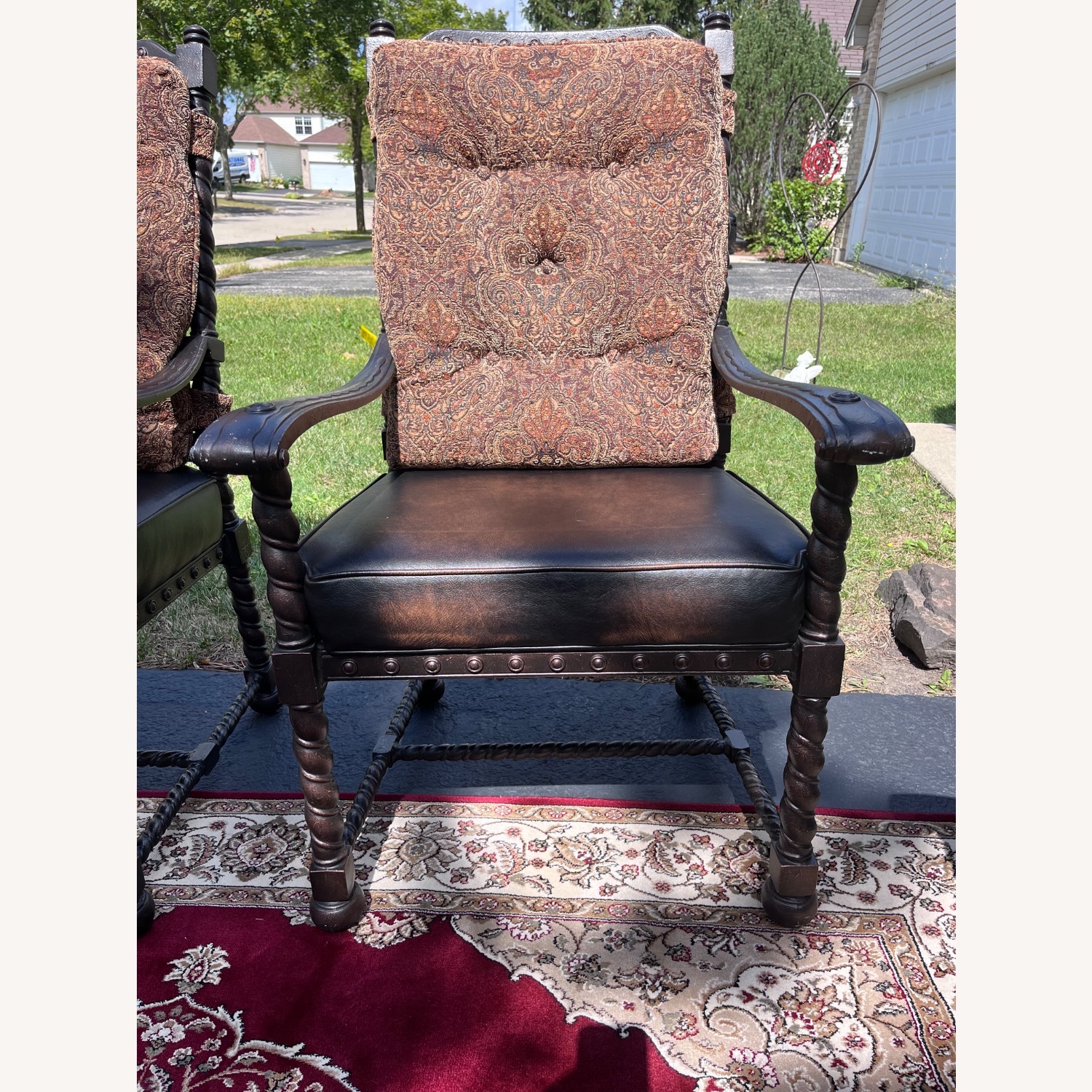 Set of 6 Vintage Spanish Revival Cast Iron Chairs - image-2