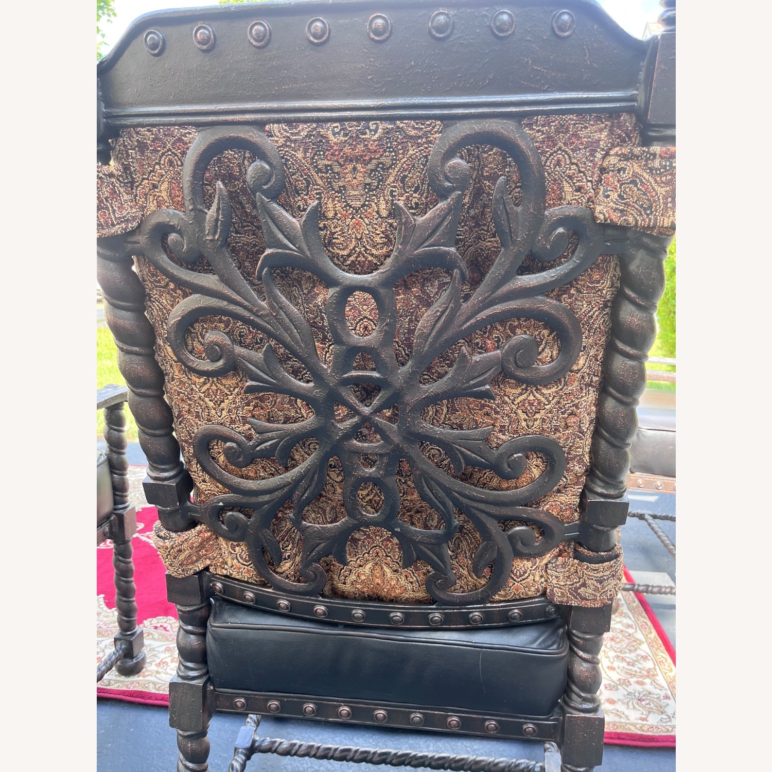 Set of 6 Vintage Spanish Revival Cast Iron Chairs - image-4