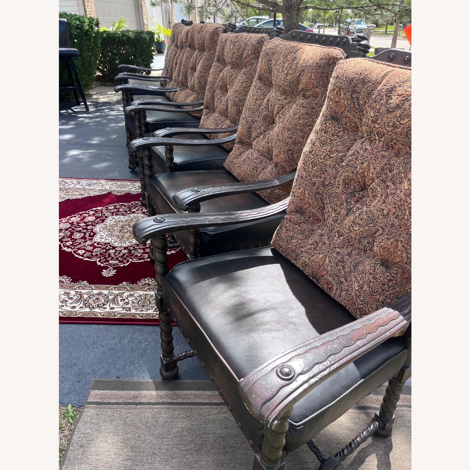 Set of 6 Vintage Spanish Revival Cast Iron Chairs - image-9