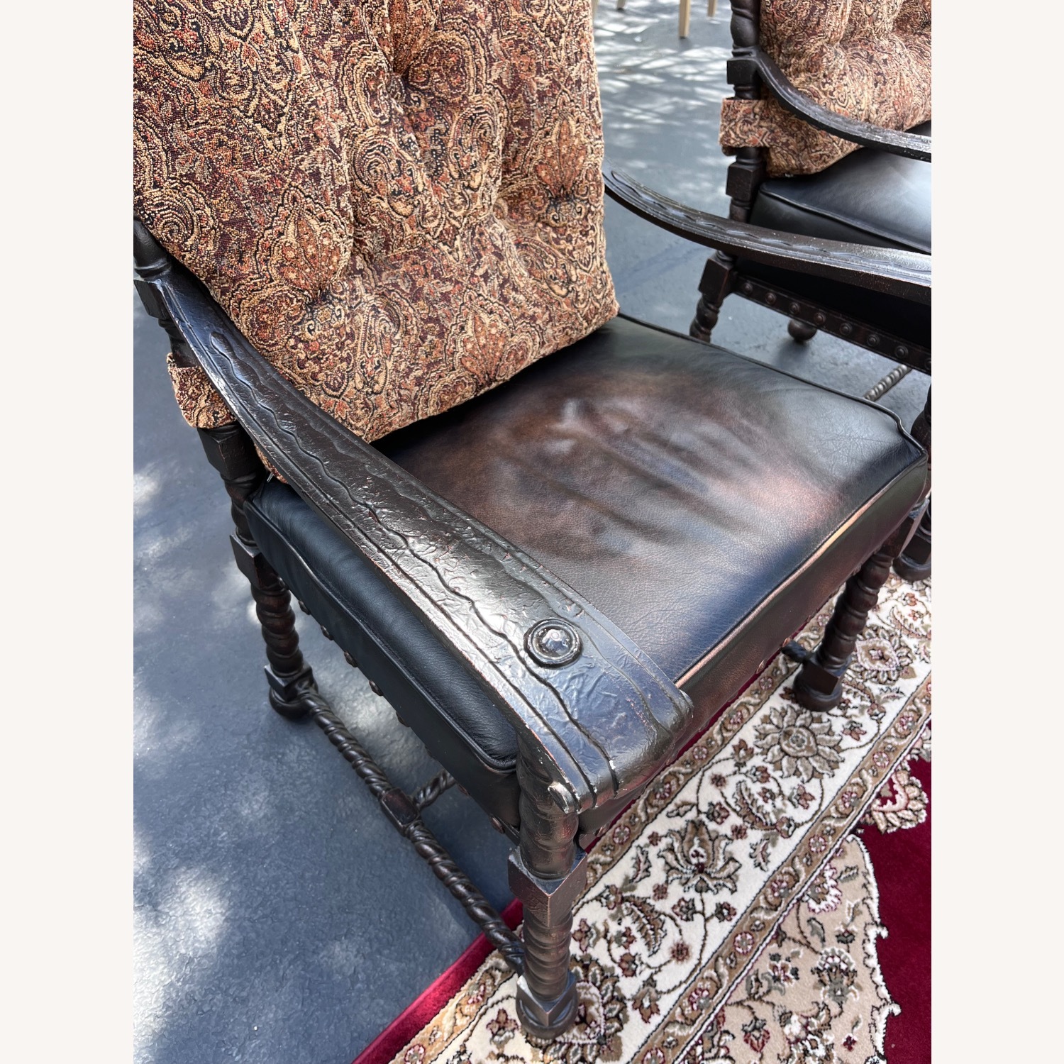 Set of 6 Vintage Spanish Revival Cast Iron Chairs - image-3