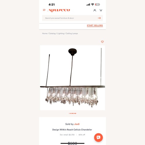 Used Design Within Reach Cellula Crystal Chandelier for sale on AptDeco