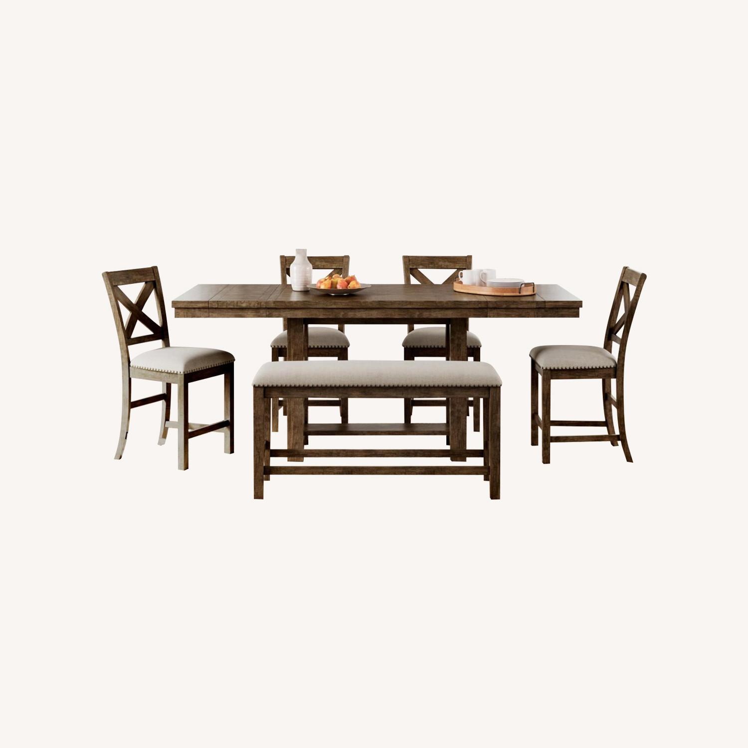 Dining Table and 4 Barstools and Bench - image-0
