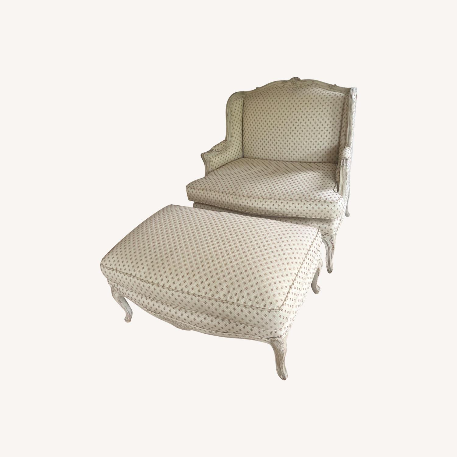 Country French Chair with Ottoman - image-0