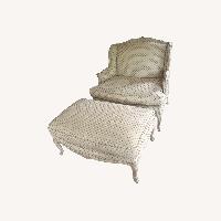 Country French Chair with Ottoman