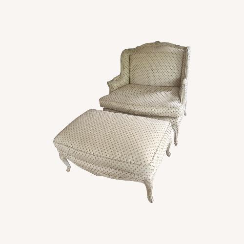 Used Country French Chair with Ottoman for sale on AptDeco