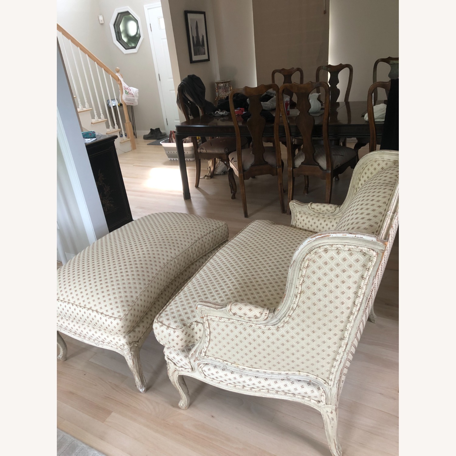 Country French Chair with Ottoman - image-3