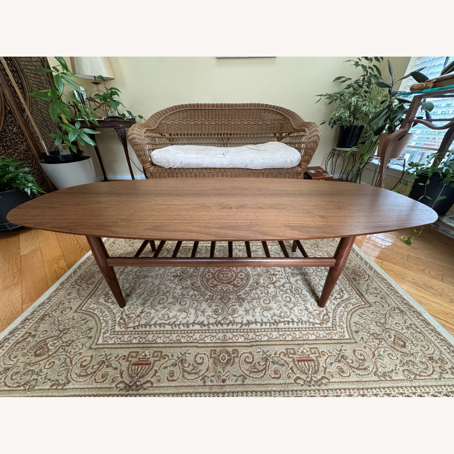 Article - Lenia 53.5" Oval Coffee Table - Walnut - image-5