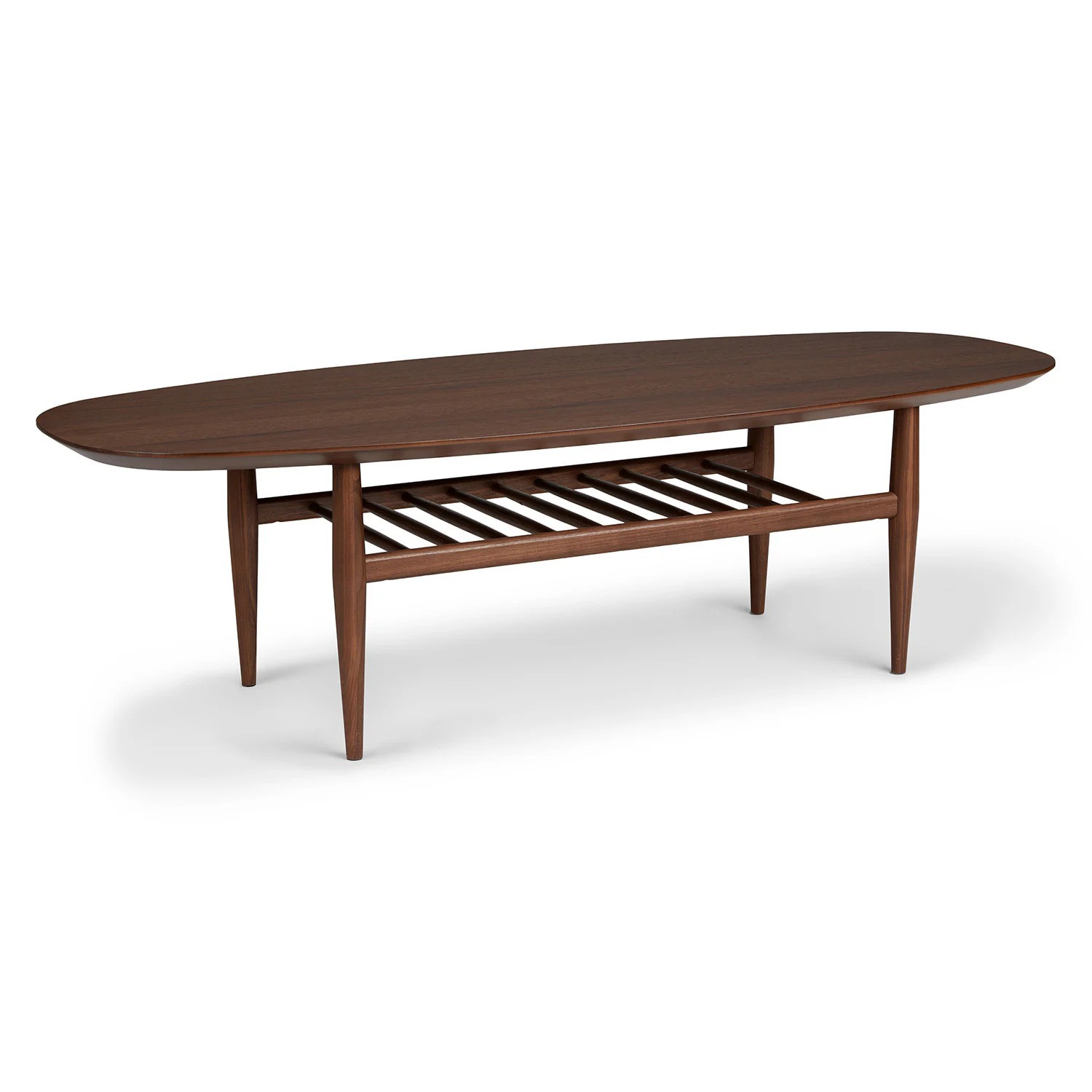 Article - Lenia 53.5" Oval Coffee Table - Walnut - image-1