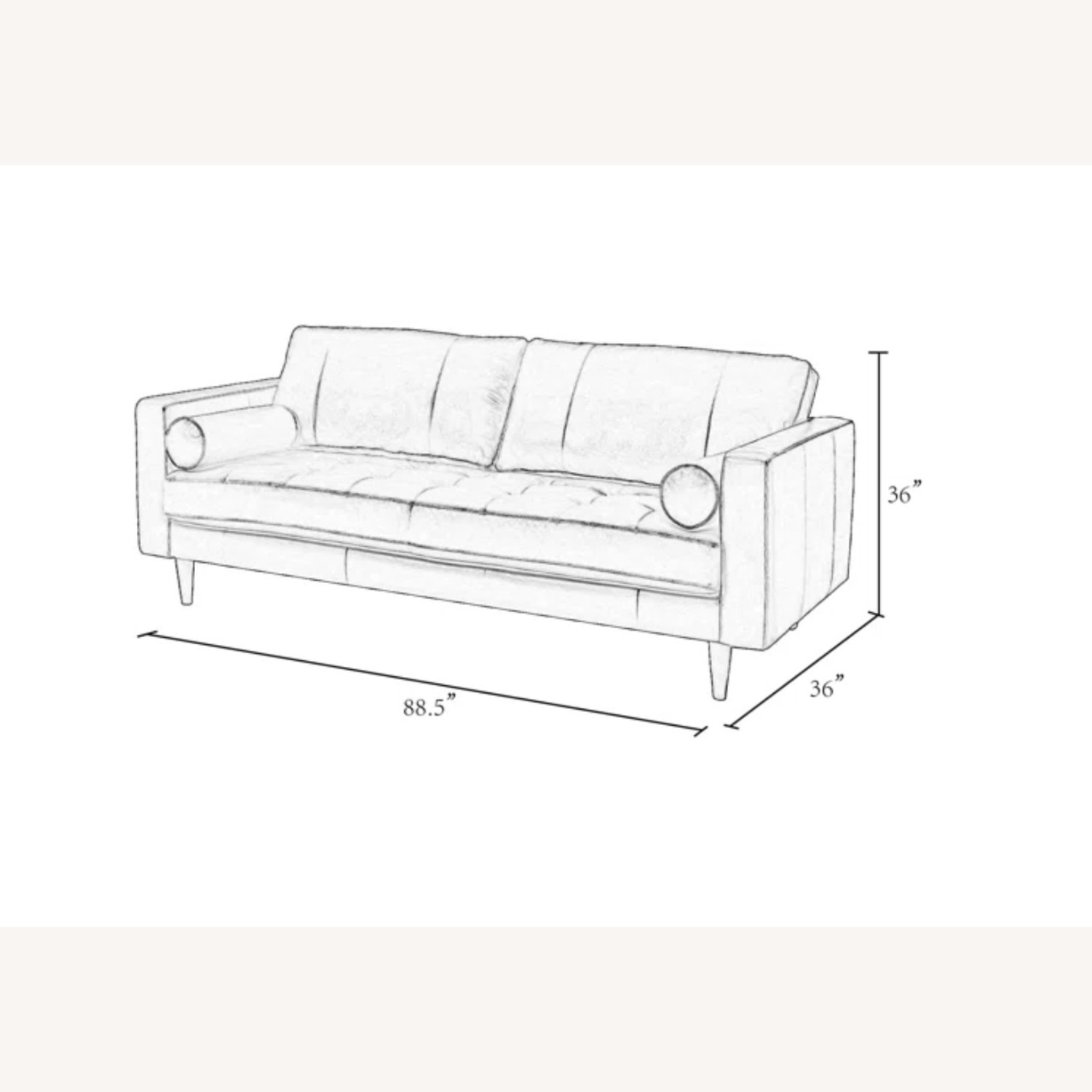 Mercury Row Leather Tufted Sofa Cognac Brown - image-2