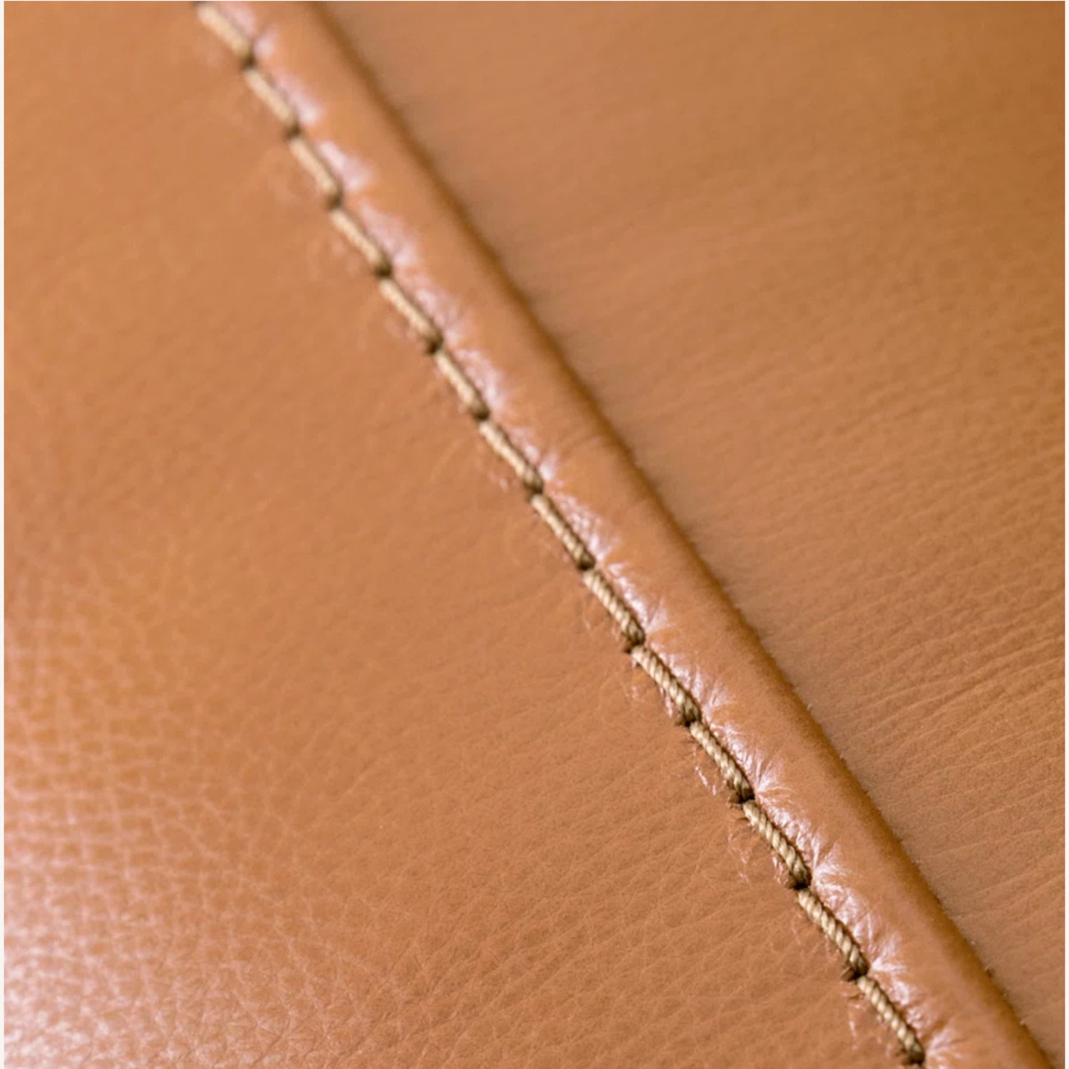 Mercury Row Leather Tufted Sofa Cognac Brown - image-7