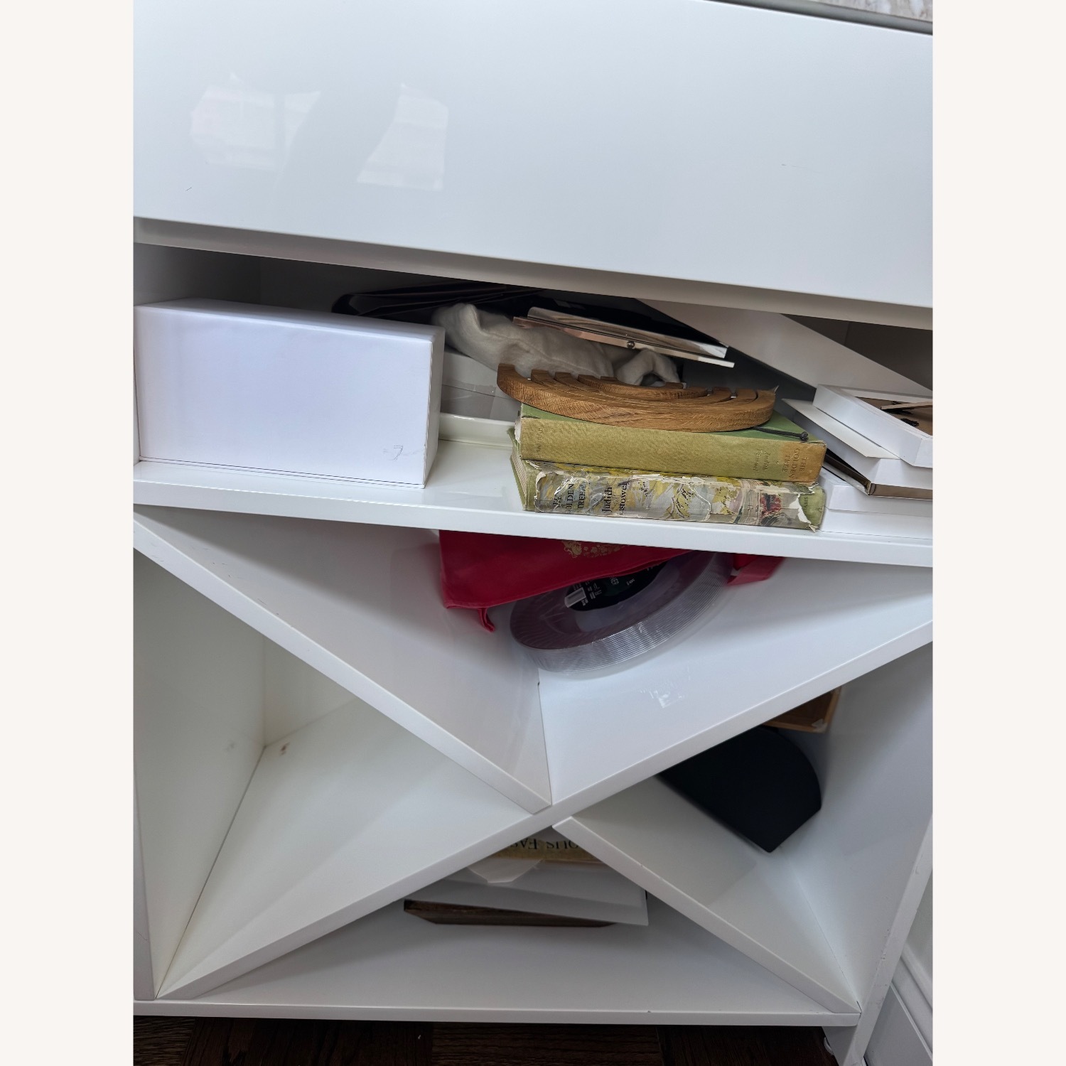 CB2 White Marble Kitchen Island - image-4