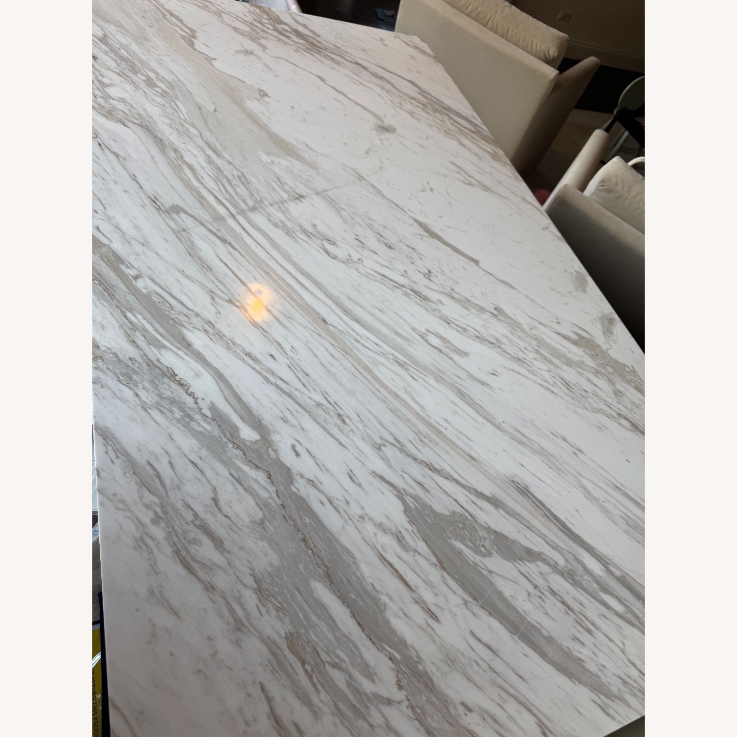 CB2 White Marble Kitchen Island - image-7