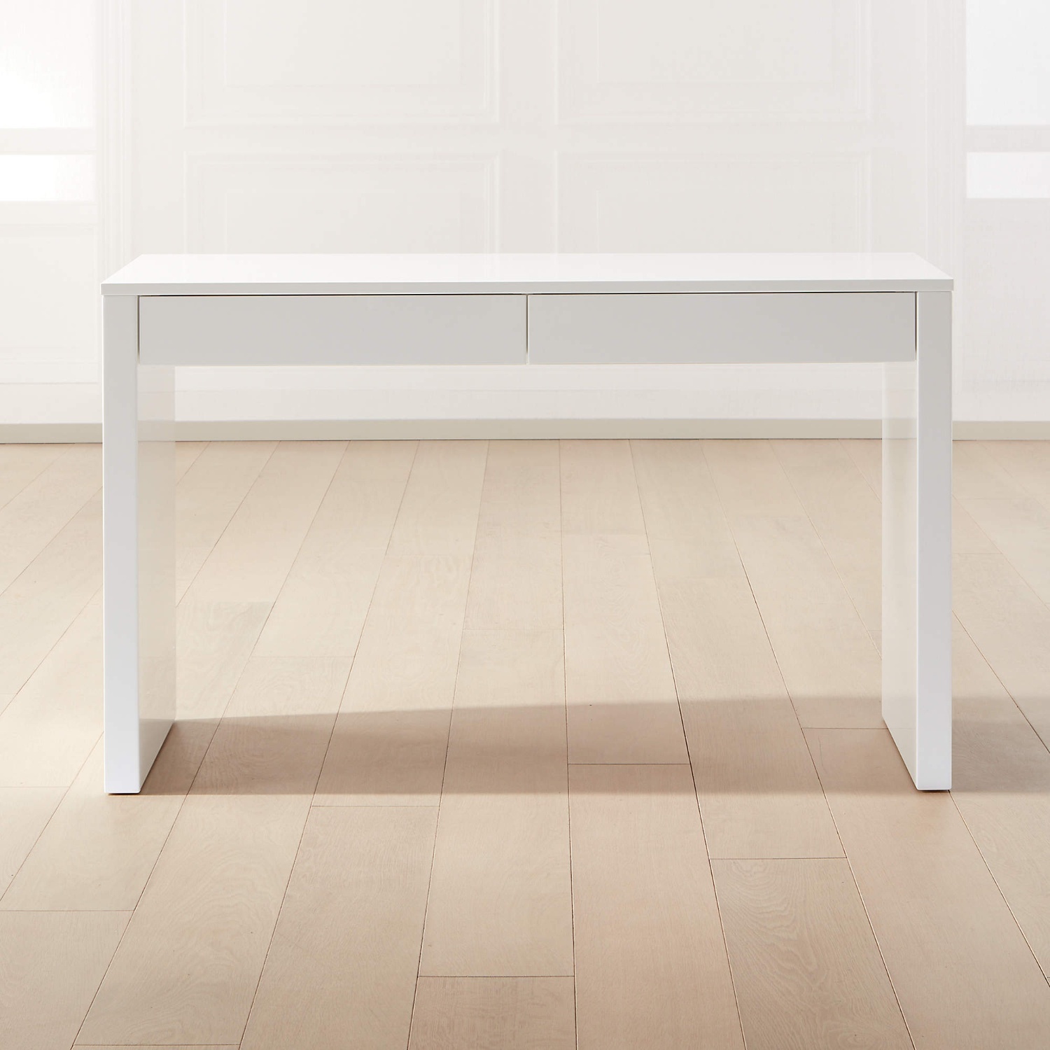 CB2 White Runway Lacquer Desk - image-5
