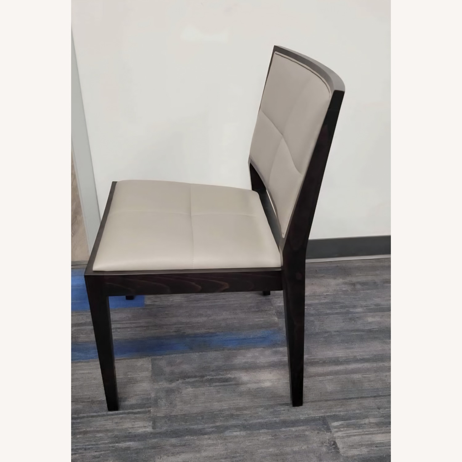 Manila Leather Stackable Wood Chair - image-3