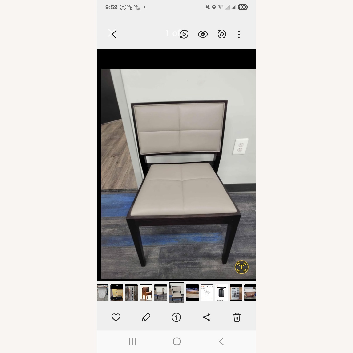 Manila Leather Stackable Wood Chair - image-2