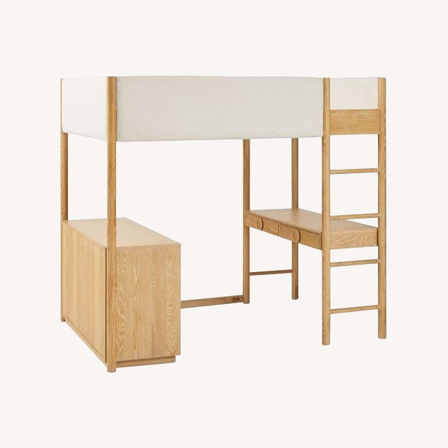 West Elm Statement Knob Loft Bed w/ Desk & Dresser - image-0