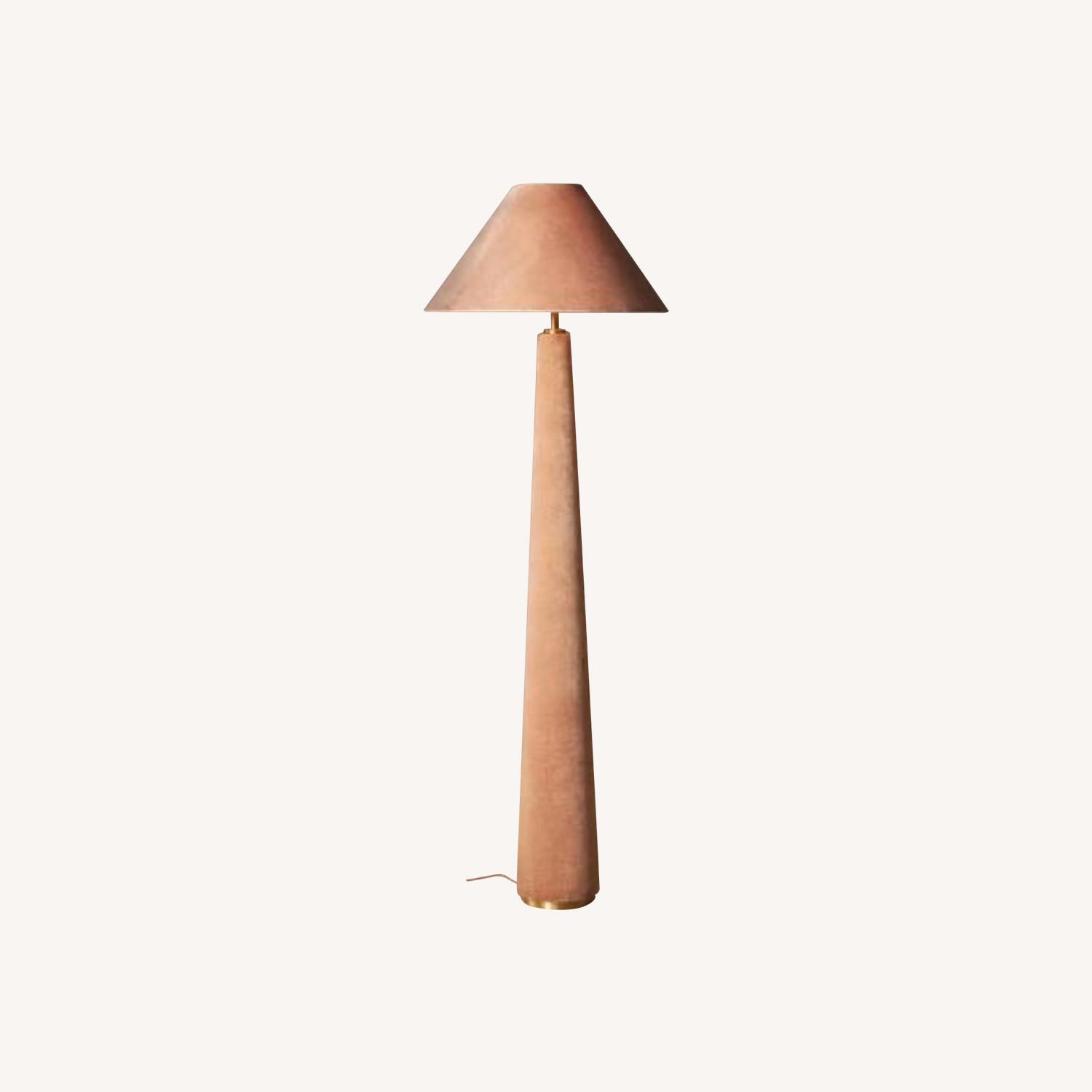 Lulu Blush Velvet Floor Lamp - image-0